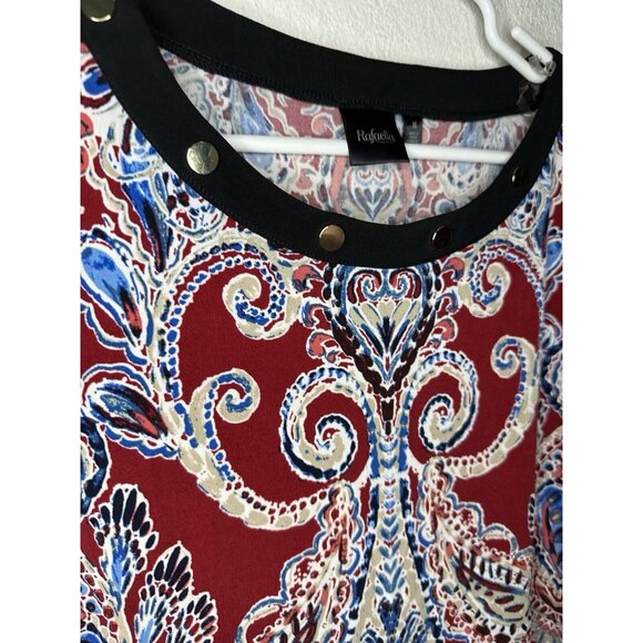 Rafaella Women’s Paisley Pattern Button Accent Blouse Shirt Size Medium - Picture 2 of 8